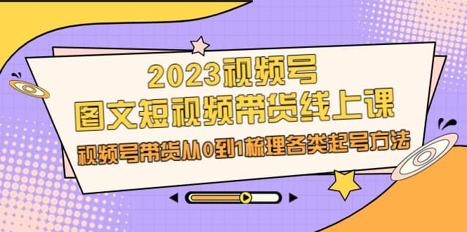2023视频号-图文短视频带货线上课，视频号带货从0到1梳理各类起号方法网赚项目-副业赚钱-互联网创业-独家轻创IP星泽云创