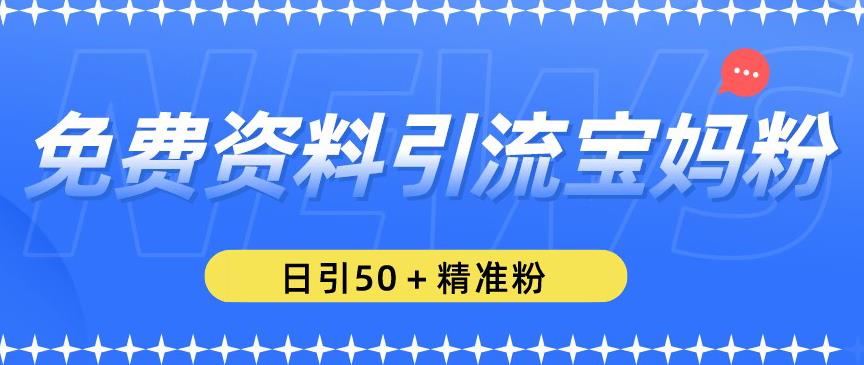 免费资料引流宝妈粉，日引50+精准粉【揭秘】网赚项目-副业赚钱-互联网创业-独家轻创IP星泽云创