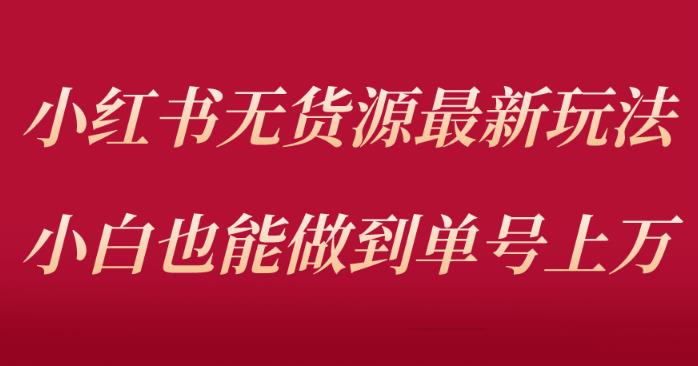 小红书无货源最新螺旋起号玩法，电商小白也能做到单号上万（价值3980元）网赚项目-副业赚钱-互联网创业-独家轻创IP星泽云创