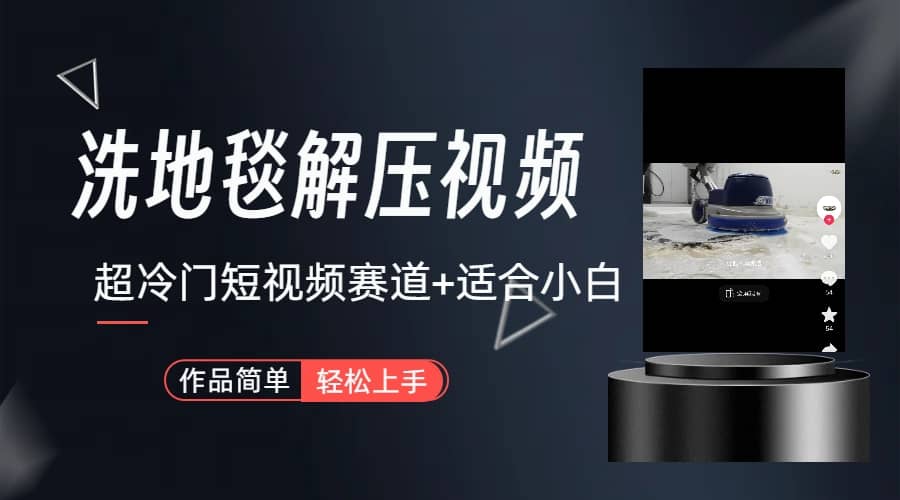 超冷门抖音短视频赛道-清洗地毯解压视频-简单无脑怼作品（教程+素材）网赚项目-副业赚钱-互联网创业-独家轻创IP星泽云创