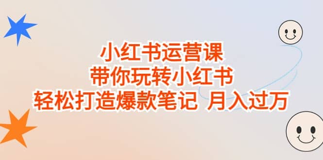 小红书运营课，带你玩转小红书，轻松打造爆款笔记 月入过万网赚项目-副业赚钱-互联网创业-独家轻创IP星泽云创