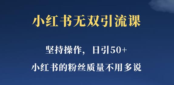 小红书无双课一天引50+女粉，不用做视频发视频，小白也很容易上手拿到结果【仅揭秘】网赚项目-副业赚钱-互联网创业-独家轻创IP星泽云创