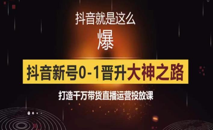 0粉自然流实战起号课，抖音新号0~1晋升大神之路，打造千万带货直播运营投放课网赚项目-副业赚钱-互联网创业-独家轻创IP星泽云创