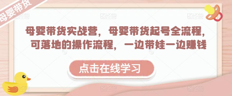 母婴带货实战营，母婴带货起号全流程，可落地的操作流程，一边带娃一边赚钱（附素材）网赚项目-副业赚钱-互联网创业-独家轻创IP星泽云创