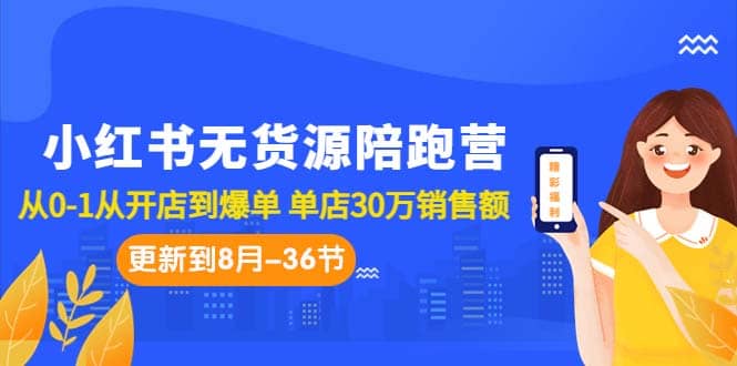 小红书无货源陪跑营：从0-1从开店到爆单 单店30万销售额（更至8月-36节课）网赚项目-副业赚钱-互联网创业-独家轻创IP星泽云创