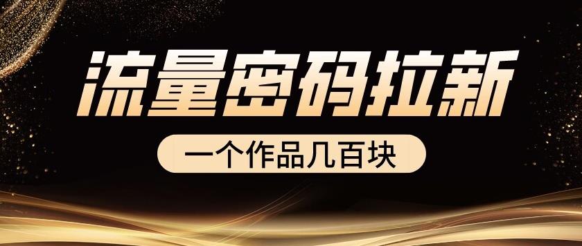 流量密码拉新项目， 一个作品几百块网赚项目-副业赚钱-互联网创业-独家轻创IP星泽云创