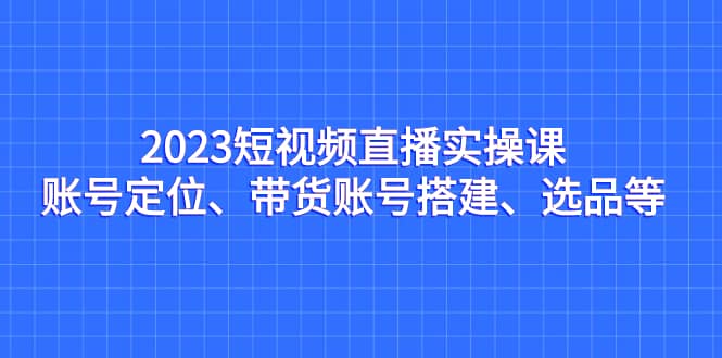 2023短视频直播实操课，账号定位、带货账号搭建、选品等网赚项目-副业赚钱-互联网创业-独家轻创IP星泽云创