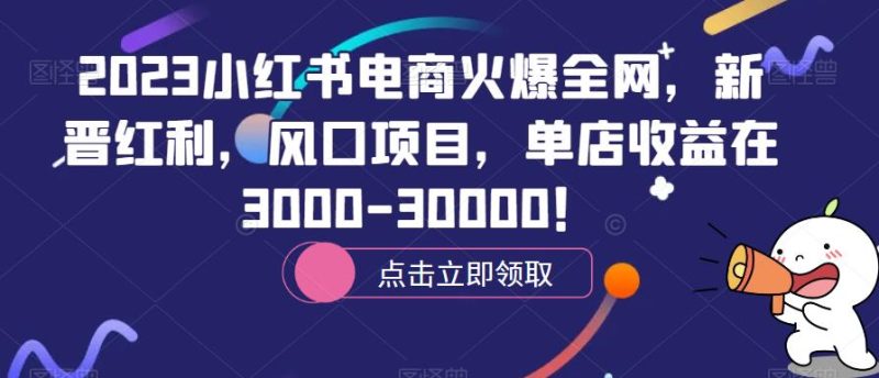 2023小红书电商火爆全网,新晋红利,风口项目,单店收益在3000-30000!网赚项目-副业赚钱-互联网创业-独家轻创IP星泽云创