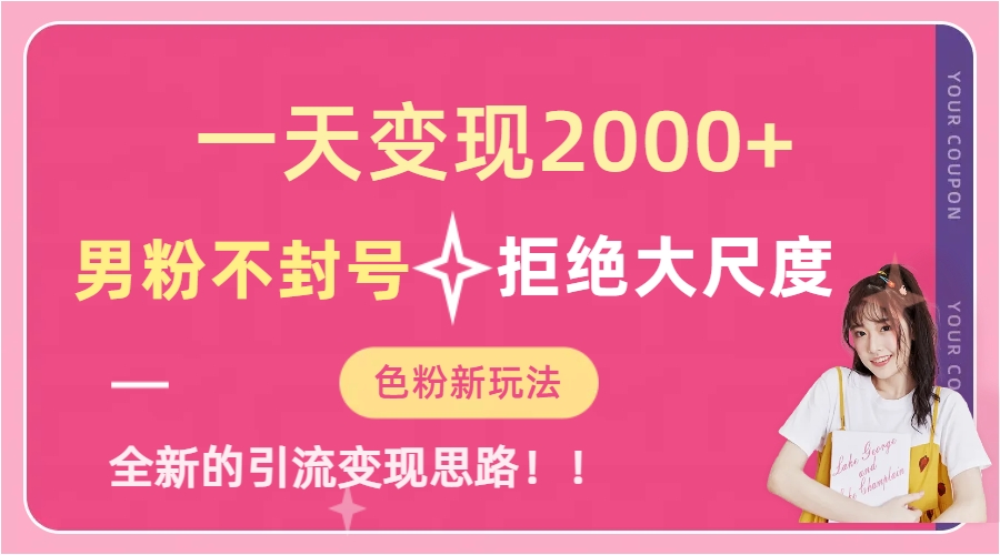 一天收款2000元，男粉不封号拒绝大尺度-色粉全新的变现方法网赚项目-副业赚钱-互联网创业-独家轻创IP星泽云创