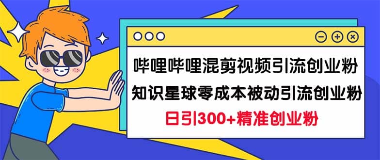 哔哩哔哩混剪视频引流创业粉日引300+知识星球零成本被动引流创业粉一天300+网赚项目-副业赚钱-互联网创业-独家轻创IP星泽云创