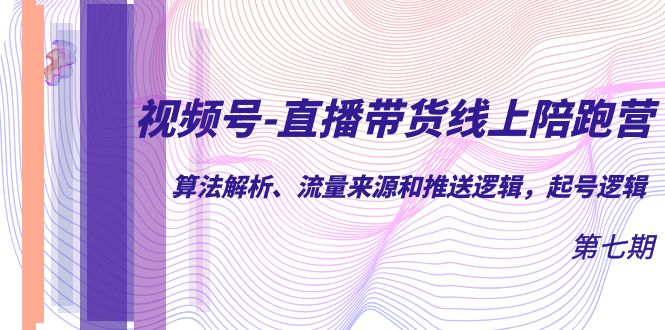视频号-直播带货线上陪跑营第7期：算法解析、流量来源和推送逻辑，起号逻辑网赚项目-副业赚钱-互联网创业-独家轻创IP星泽云创