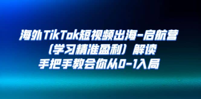 海外TikTok短视频出海-启航营（学习精准盈利）解读，手把手教会你从0-1入局网赚项目-副业赚钱-互联网创业-独家轻创IP星泽云创