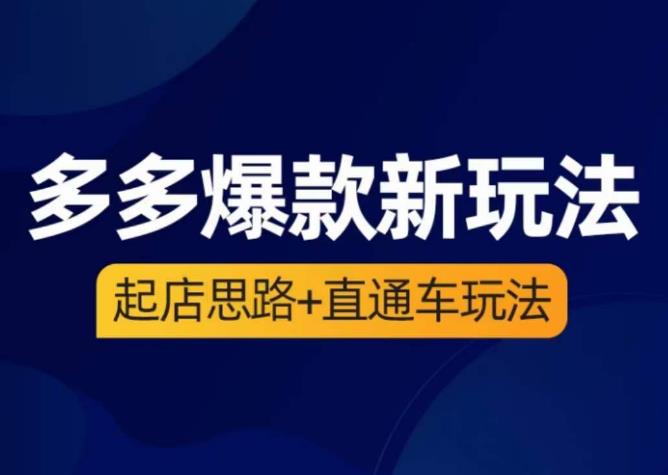 海神·多多爆款新玩法，​起店思路+直通车玩法（3节精华课）网赚项目-副业赚钱-互联网创业-独家轻创IP星泽云创