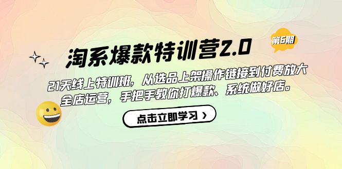 淘系爆款特训营2.0【第六期】从选品上架到付费放大 全店运营 打爆款 做好店网赚项目-副业赚钱-互联网创业-独家轻创IP星泽云创