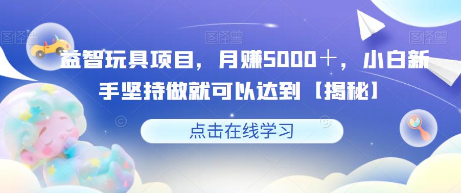 益智玩具项目，月赚5000＋，小白新手坚持做就可以达到【揭秘】网赚项目-副业赚钱-互联网创业-独家轻创IP星泽云创