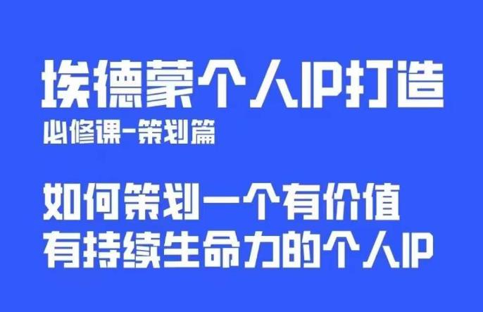 埃德蒙普通人都能起飞的个人IP策划课，如何策划一个优质个人IP网赚项目-副业赚钱-互联网创业-独家轻创IP星泽云创