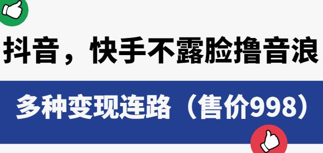 抖音快手不露脸撸音浪项目，多种变现连路（售价998）网赚项目-副业赚钱-互联网创业-独家轻创IP星泽云创