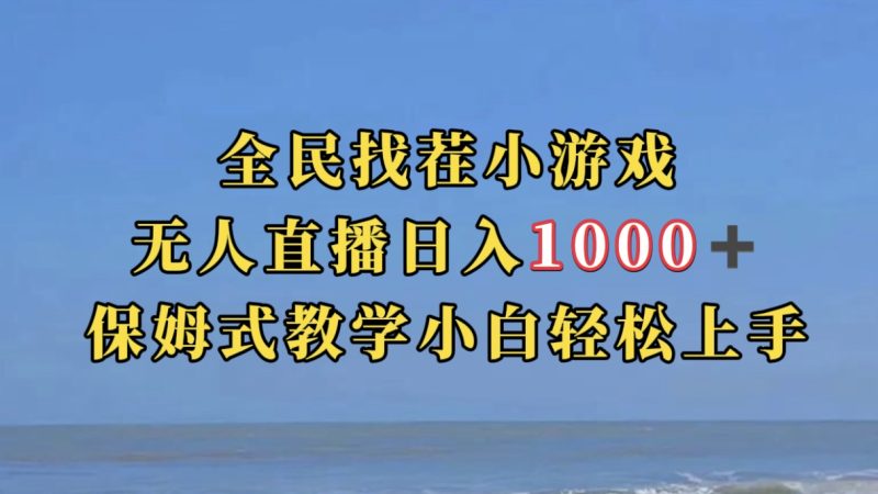 全民找茬小游无人直播日入1000+保姆式教学小白轻松上手（附带直播语音包）网赚项目-副业赚钱-互联网创业-独家轻创IP星泽云创