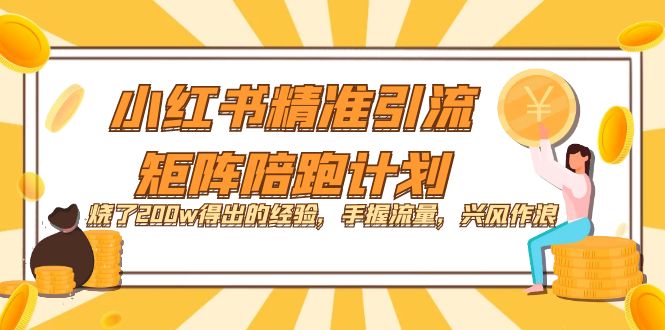 小红书精准引流·矩阵陪跑计划：烧了200w得出的经验，手握流量，兴风作浪！网赚项目-副业赚钱-互联网创业-独家轻创IP星泽云创
