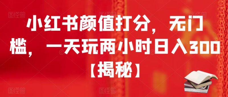 小红书颜值打分，无门槛，一天玩两小时日入300+【揭秘】网赚项目-副业赚钱-互联网创业-独家轻创IP星泽云创