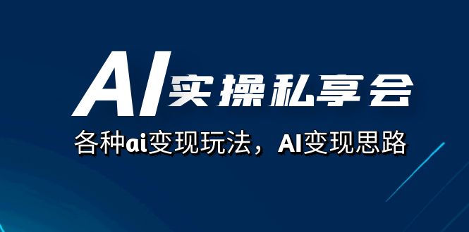 AI实操私享会，各种ai变现玩法，AI变现思路（67节课）网赚项目-副业赚钱-互联网创业-独家轻创IP星泽云创