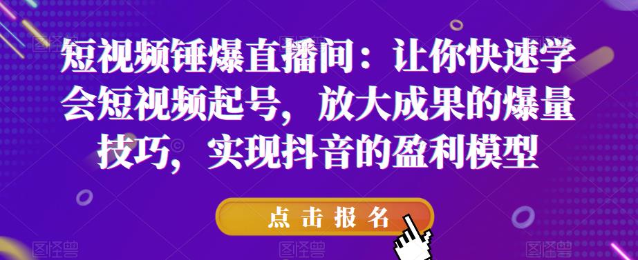 短视频锤爆直播间：让你快速学会短视频起号，放大成果的爆量技巧，实现抖音的盈利模型网赚项目-副业赚钱-互联网创业-独家轻创IP星泽云创