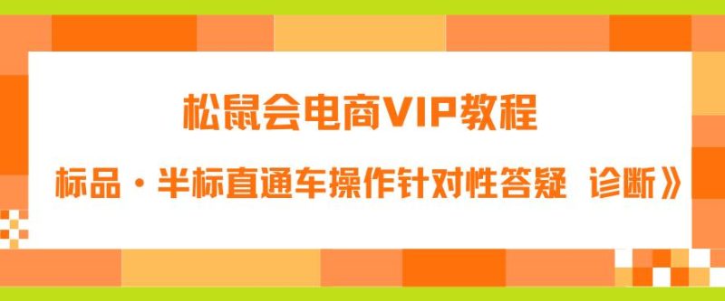 松鼠会电商VIP教程：松鼠《付费推广标品·半标直通车操作针对性答疑&诊断》网赚项目-副业赚钱-互联网创业-独家轻创IP星泽云创