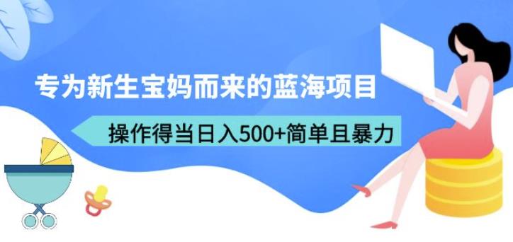 专为新生宝妈而来的蓝海项目，操作得当日入500+简单且暴力（教程+工具）【揭秘】网赚项目-副业赚钱-互联网创业-独家轻创IP星泽云创