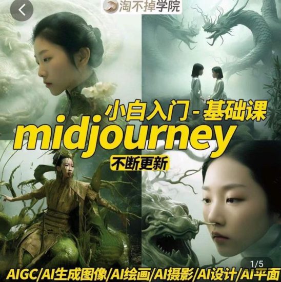 淘不掉学院·midjourney小白入门基础,AI摄影+AI设计+AI绘画-AIGC作图网赚项目-副业赚钱-互联网创业-独家轻创IP星泽云创