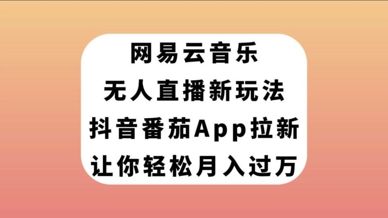 （7599期）网易云音乐无人直播新玩法，抖音番茄APP拉新，让你轻松月入过万网赚项目-副业赚钱-互联网创业-独家轻创IP星泽云创