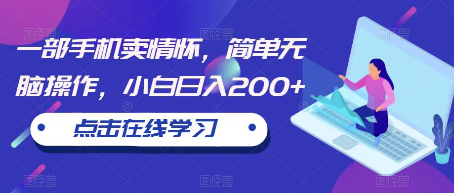 一部手机卖情怀，简单无脑操作，小白日入200+【揭秘】网赚项目-副业赚钱-互联网创业-独家轻创IP星泽云创