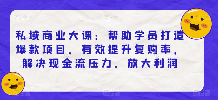 私域商业大课：帮助学员打造爆款项目，有效提升复购率，解决现金流压力，放大利润网赚项目-副业赚钱-互联网创业-独家轻创IP星泽云创