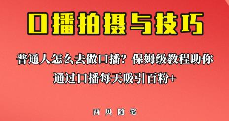 普通人怎么做口播？保姆级教程助你通过口播日引百粉【揭秘】网赚项目-副业赚钱-互联网创业-独家轻创IP星泽云创