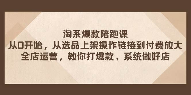 （7725期）淘系爆款陪跑课 从选品上架操作链接到付费放大 全店运营 打爆款 系统做好店网赚项目-副业赚钱-互联网创业-独家轻创IP星泽云创