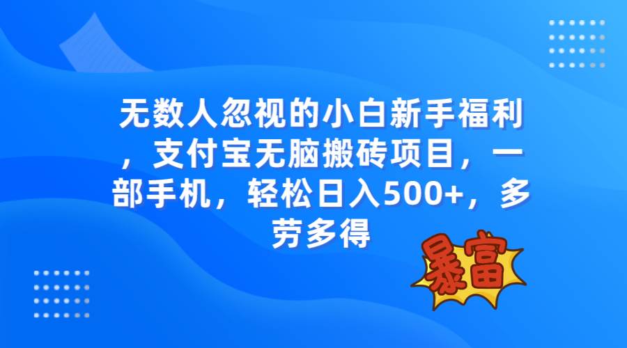 （7830期）无数人忽视的项目，支付宝无脑搬砖项目，一部手机即可操作，轻松日入500+网赚项目-副业赚钱-互联网创业-独家轻创IP星泽云创