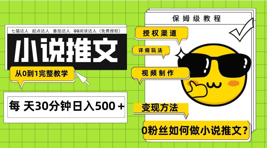 （7911期）Ai小说推文每天20分钟日入500＋授权渠道 引流变现 从0到1完整教学（7节课）网赚项目-副业赚钱-互联网创业-独家轻创IP星泽云创
