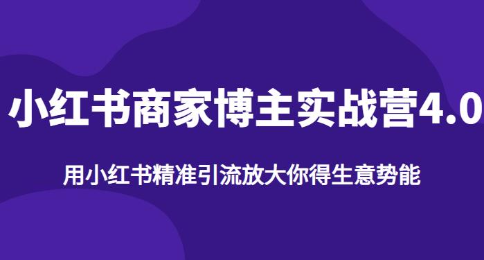 【推荐】小红书商家博主精准引流实战营4.0，用小红书放大你的生意势能网赚项目-副业赚钱-互联网创业-独家轻创IP星泽云创