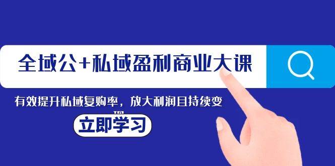 （8045期）全域公+私域盈利商业大课，有效提升私域复购率，放大利润且持续变现网赚项目-副业赚钱-互联网创业-独家轻创IP星泽云创