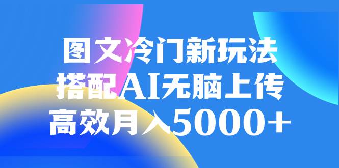 （8097期）图文冷门新玩法，搭配AI无脑上传，高效月入5000+网赚项目-副业赚钱-互联网创业-独家轻创IP星泽云创