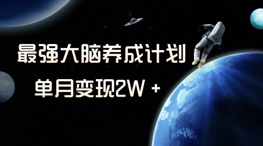 （8077期）冷门虚拟项目，最强大脑养成计划，一个月变现2W＋网赚项目-副业赚钱-互联网创业-独家轻创IP星泽云创