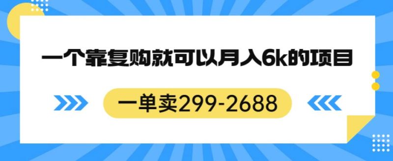 一单卖299-2688,一个靠复购就可以月入6k的暴利项目【揭秘】网赚项目-副业赚钱-互联网创业-独家轻创IP星泽云创