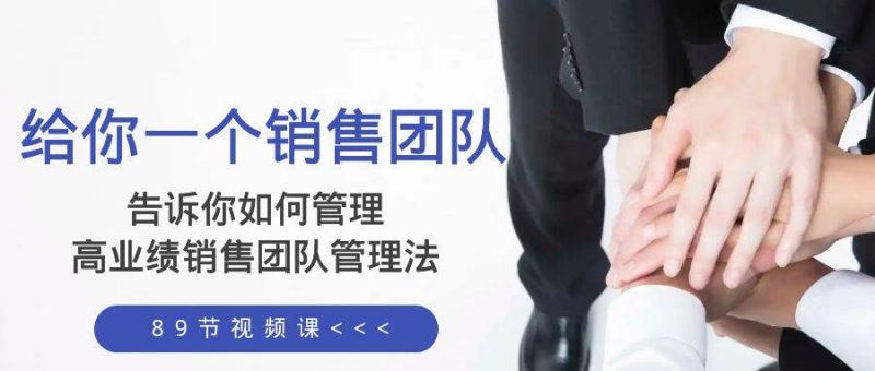 （8169期）给你 一个销售团队，告诉你如何管理，高业绩销售团队管理法（89节课）网赚项目-副业赚钱-互联网创业-独家轻创IP星泽云创