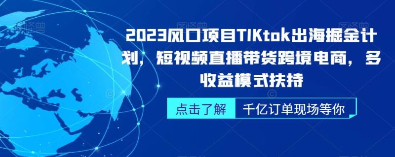 2023风口项目TikTok出海掘金计划,短视频直播带货跨境电商,多收益模式扶持网赚项目-副业赚钱-互联网创业-独家轻创IP星泽云创