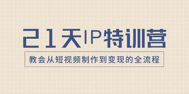 （8223期）21天IP特训营，教会从短视频制作到变现的全流程网赚项目-副业赚钱-互联网创业-独家轻创IP星泽云创