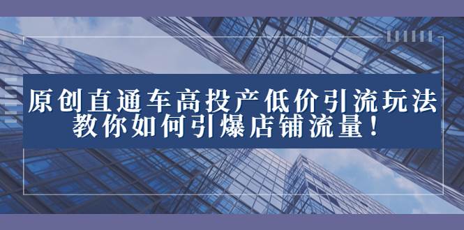 （8197期）2023直通车高投产低价引流玩法，教你如何引爆店铺流量！网赚项目-副业赚钱-互联网创业-独家轻创IP星泽云创