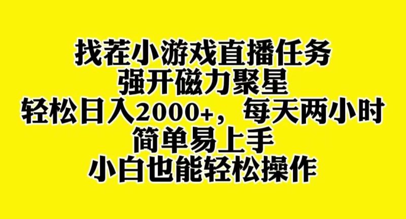 （8180期）找茬小游戏直播，强开磁力聚星，轻松日入2000+，小白也能轻松上手网赚项目-副业赚钱-互联网创业-独家轻创IP星泽云创