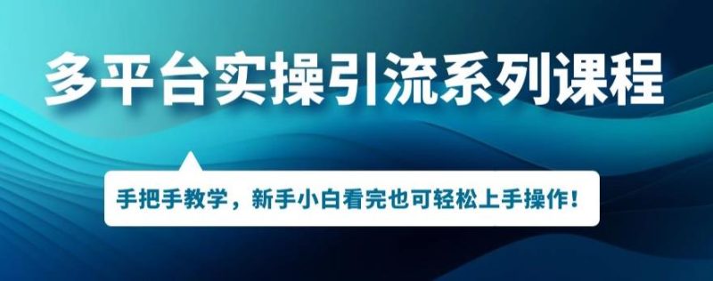 多平台引流实操系列课程，新手小白看完也可轻松上手进行引流操作网赚项目-副业赚钱-互联网创业-独家轻创IP星泽云创