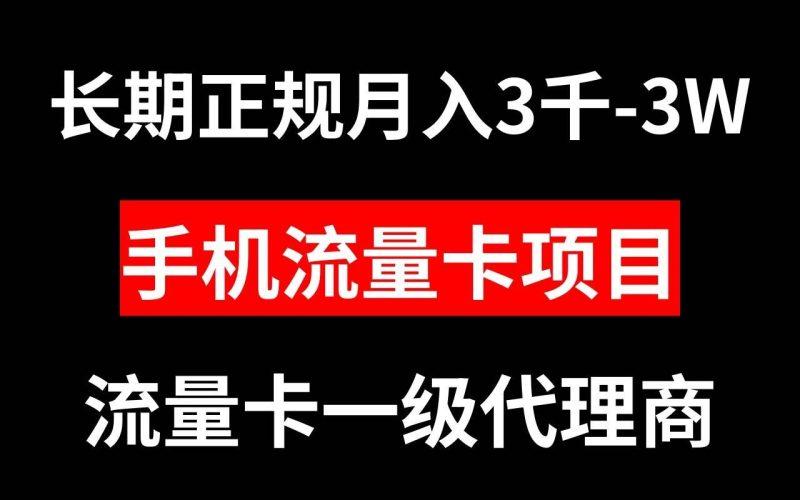 (8311期)手机流量卡代理月入3000-3W长期正规项目网赚项目-副业赚钱-互联网创业-独家轻创IP星泽云创