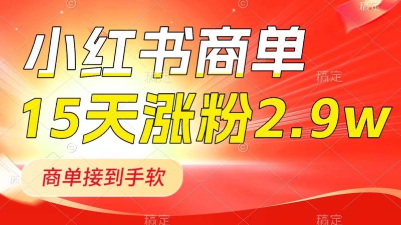（8308期）小红书商单最新玩法，新号15天2.9w粉，商单接到手软，1分钟一篇笔记网赚项目-副业赚钱-互联网创业-独家轻创IP星泽云创