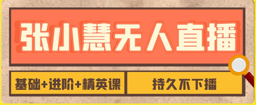 张小慧无人直播精英课，基础+进阶+精英课，持久不下播网赚项目-副业赚钱-互联网创业-独家轻创IP星泽云创